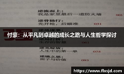 付豪：从平凡到卓越的成长之路与人生哲学探讨
